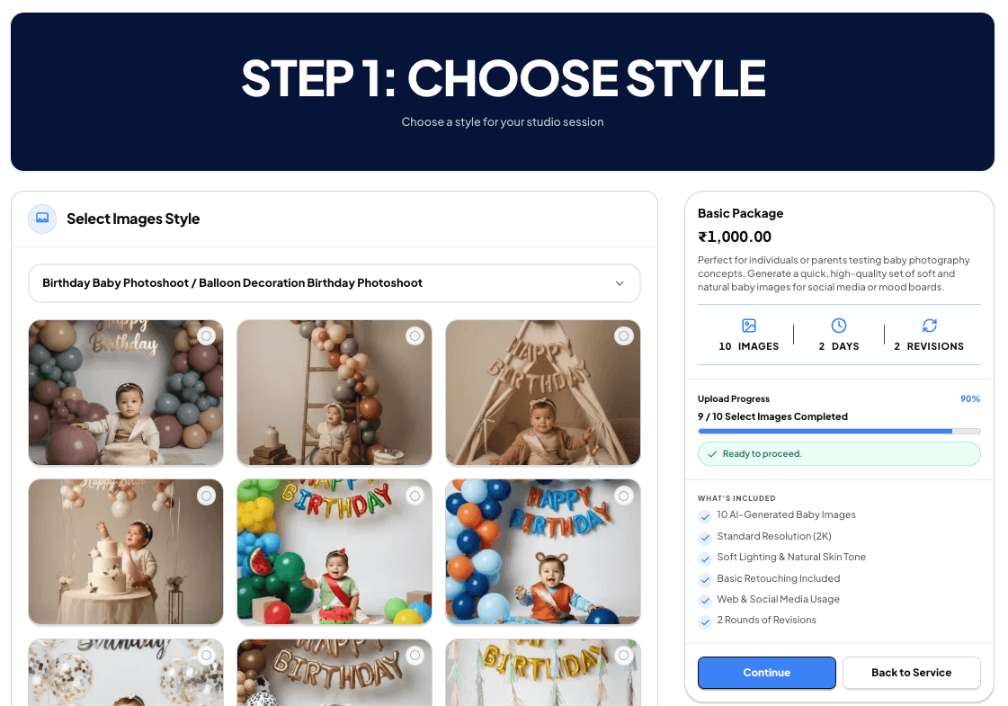 Choose theme and style
